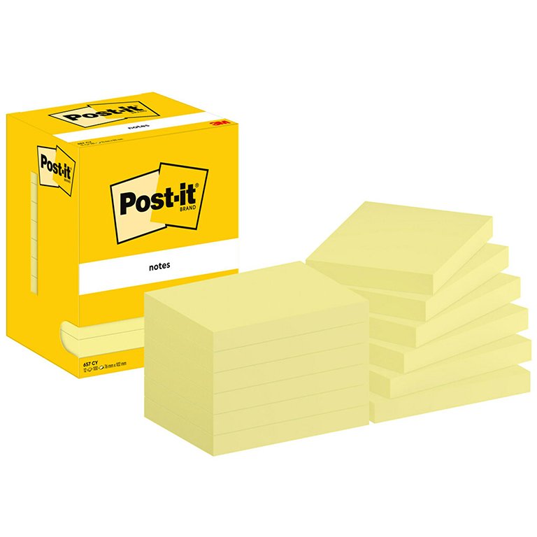 Bloc Notas Adhesivas Post-It 76 x 102 mm Amarillas 100 Hojas