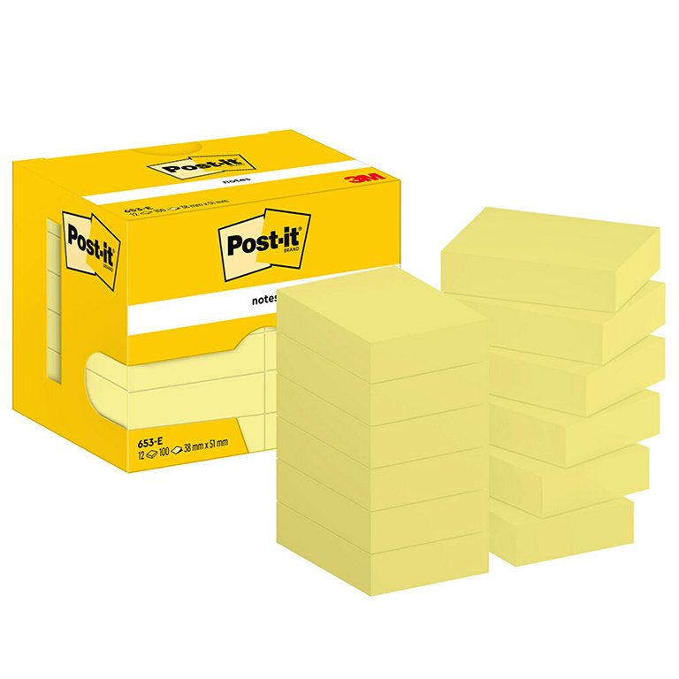 Bloc Notas Adhesivas Post-It 38mmx51mm Amarillas 100 Hojas