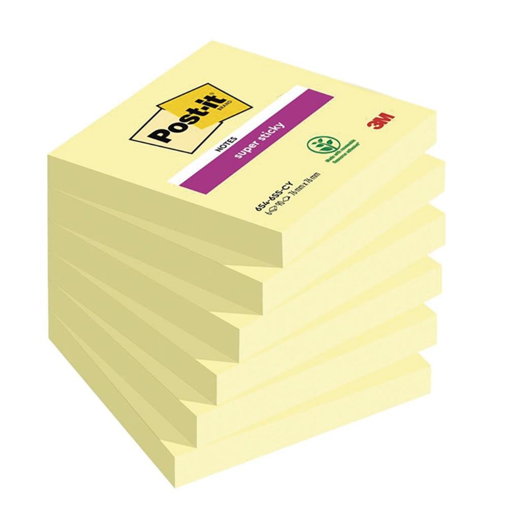 Bloc Notas Adhesivas Post-It 76 x 76 mm Amarillas 90 Hojas