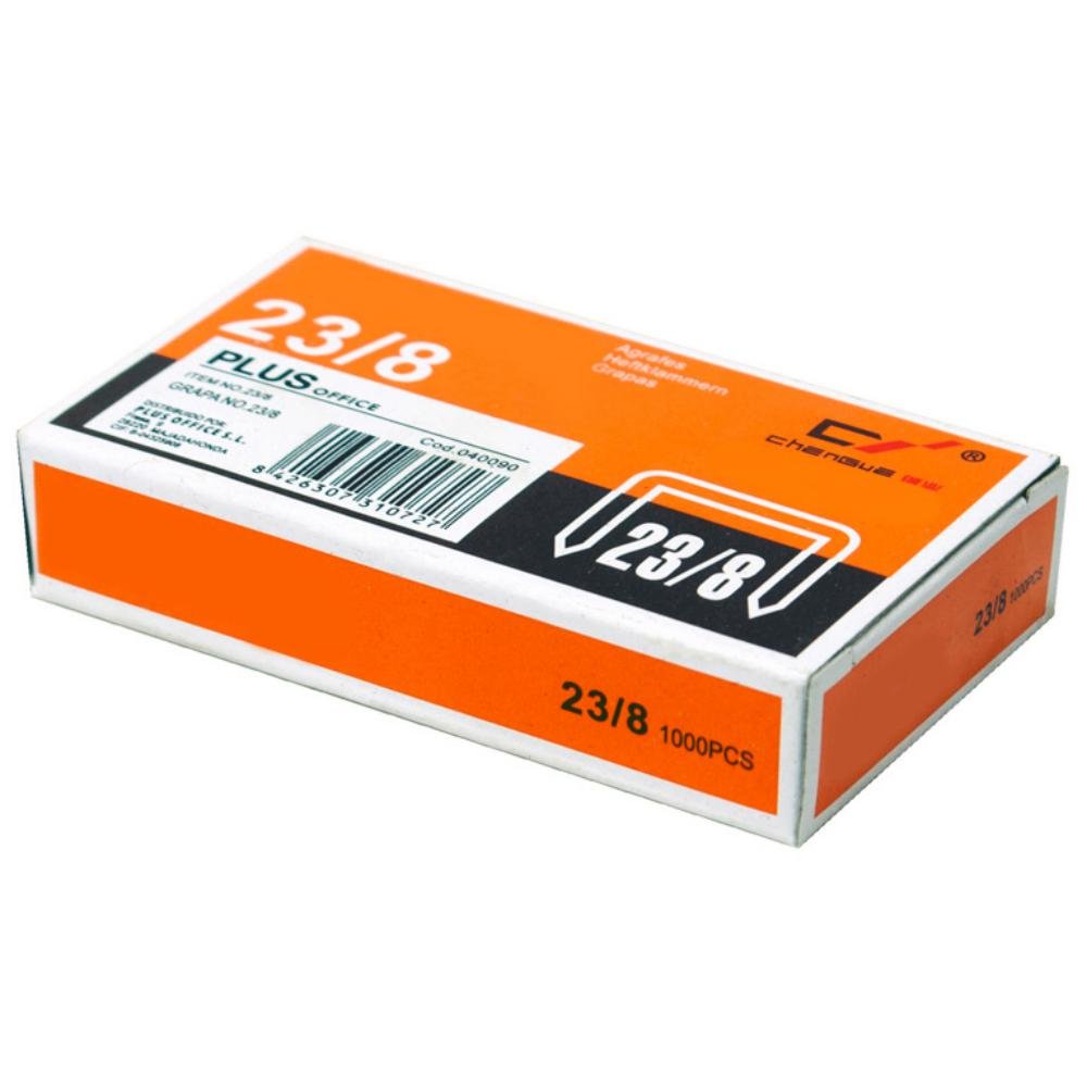 Grapas Plus Office 23/8 Galvanizadas Caja 1000 ud.
