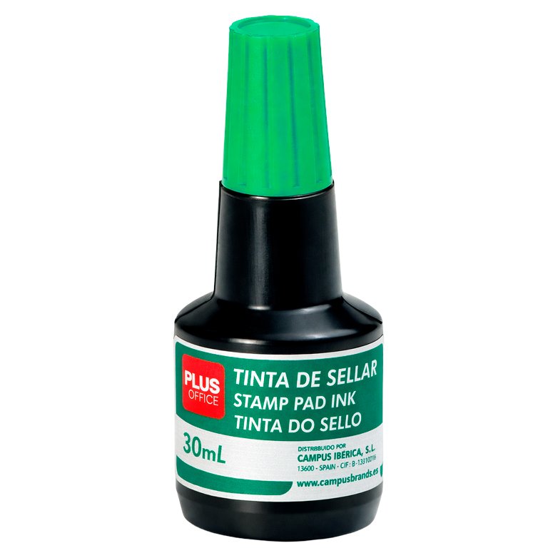 Tinta para Almohadillas Plus Office 30 ml Verde