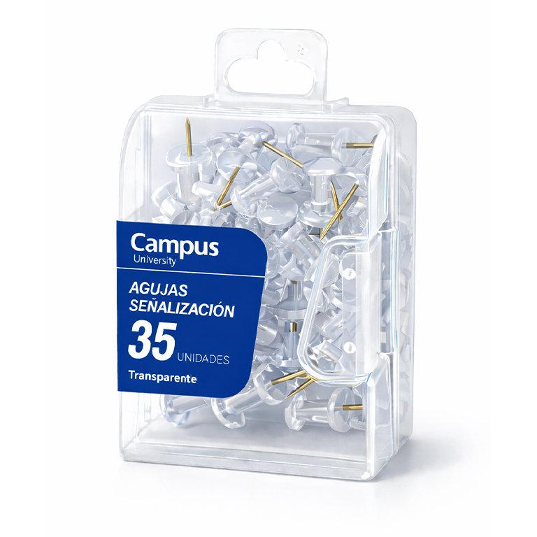 Agujas Señalizadoras Campus University Transparente 35 ud.