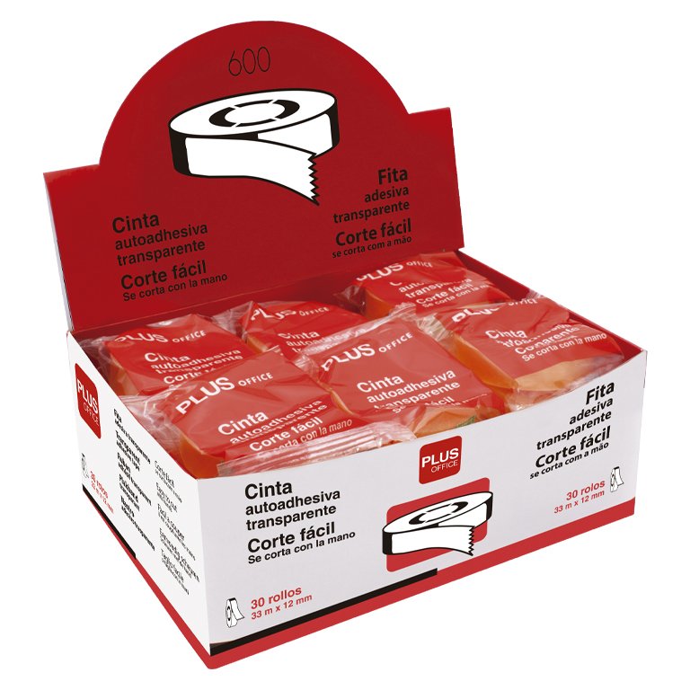 Cinta Adhesiva Transparente Plus Office 12 mm x 33 m