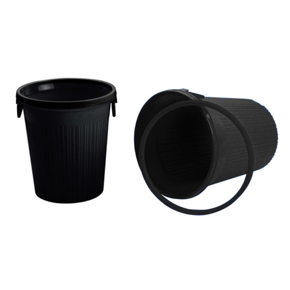 Papelera Aro y Asas Plus Office Negro