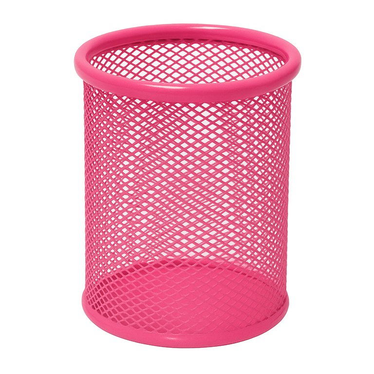 Cubilete de Rejilla Plus Office 190 Metálico Rosa Fuerte