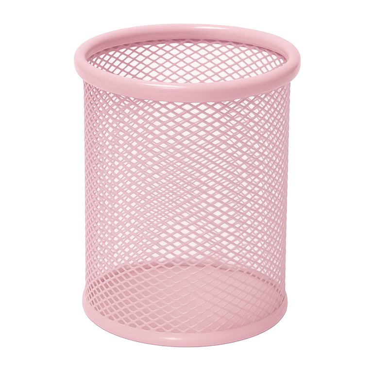 Cubilete de Rejilla Plus Office 190 Metálico Rosa Pastel