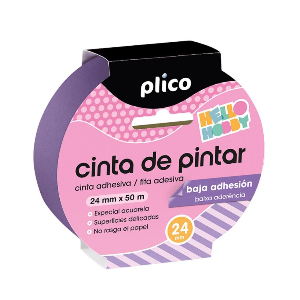Cinta Adhesiva de Pintar Plico Baja Adhesión 24 mm x 50 m