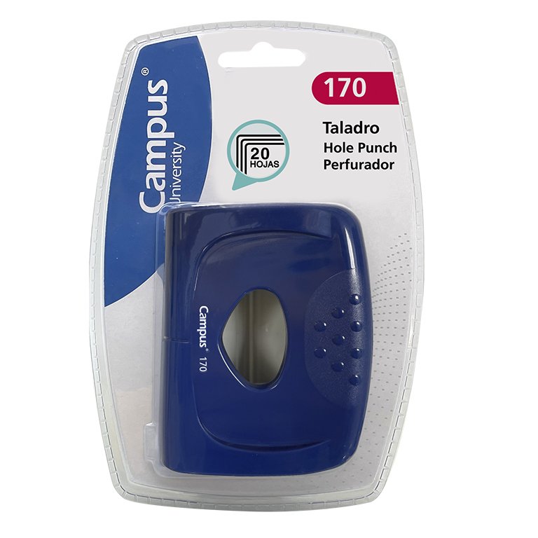Perforador Sobremesa Campus 170 20 Hojas Azul Blíster