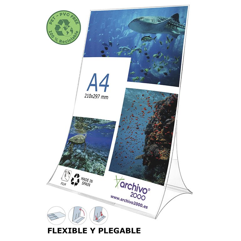Expositores Sobremesa Archivo 2000 Flexibles Plegable A4 Vertical