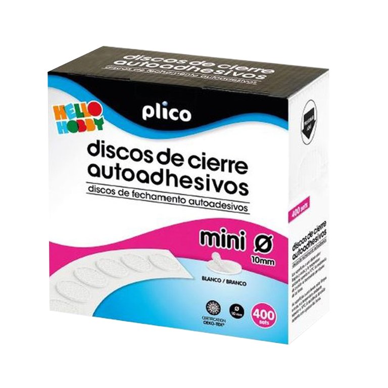 Discos de Cierre Autoadhesivos Mini Plico Blancos 10mm 400 ud.