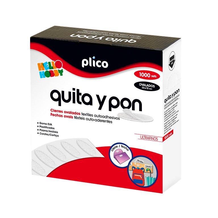 Discos de Cierre Autoadhesivos Ovalados Plico Blancos 35 x 12mm 1.000 ud.