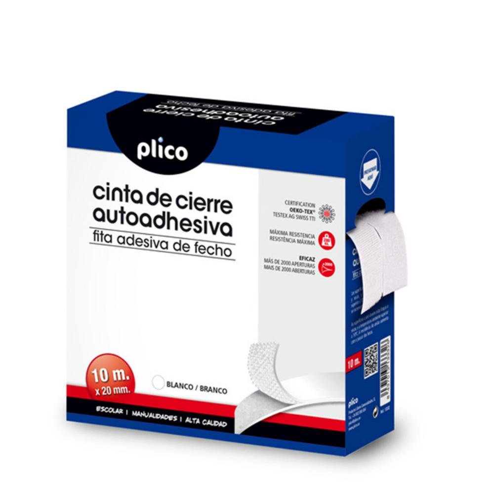 Cierre Textil Adhesivo Velcro Plico Blanca 10m