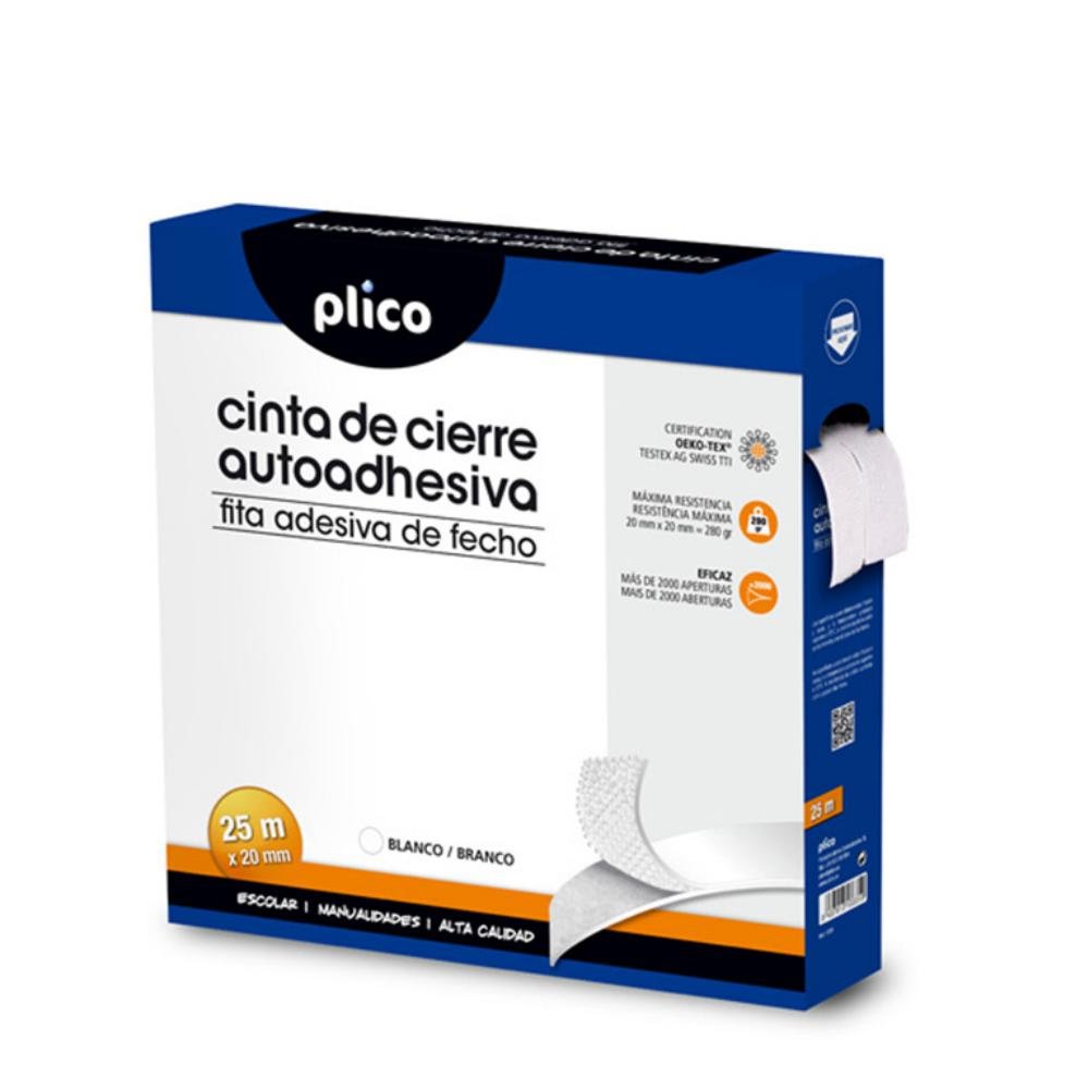 Cierre Textil Adhesivo Velcro Plico Blanca 25m