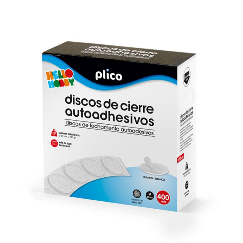 Discos de Cierre Adhesivos Plico Blancos 20mm 400 ud.