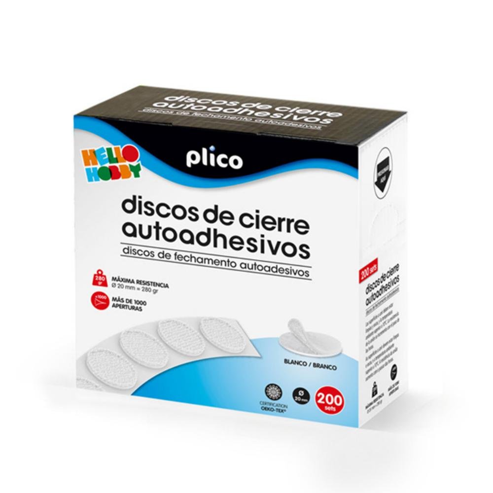 Discos de Cierre Adhesivos Plico Blancos 20mm 200 ud.