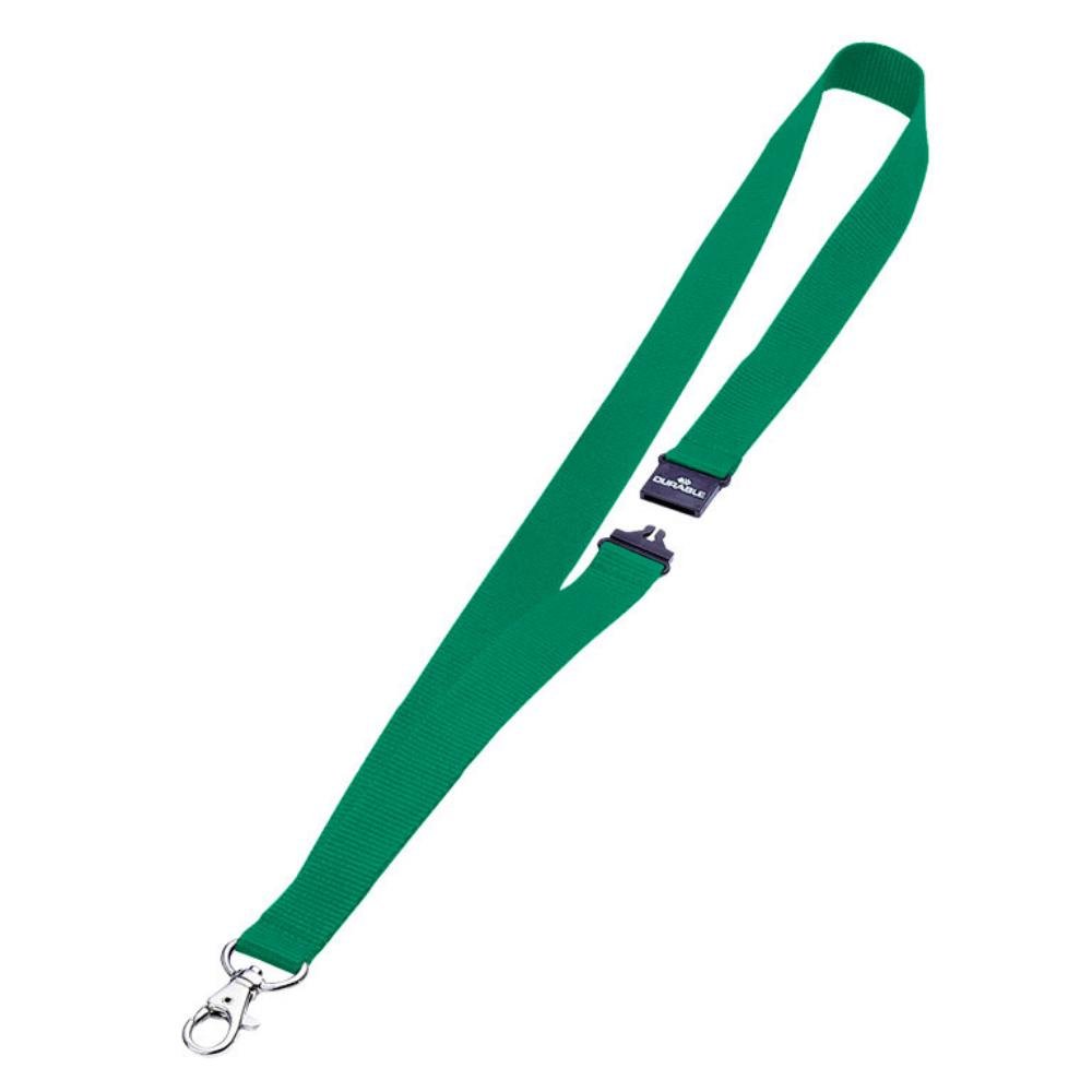 Cinta Portanombres Durable Cordón Fijo Verde