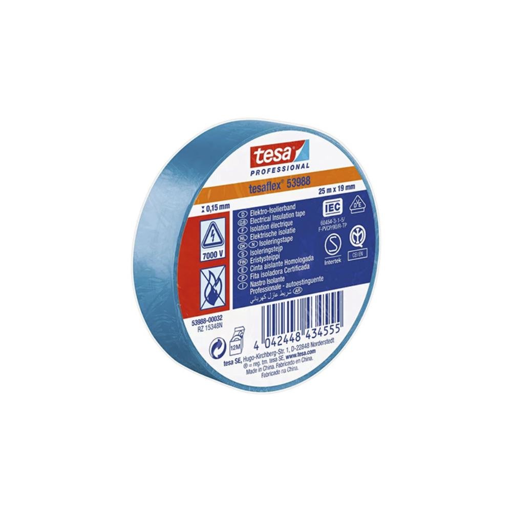 Cinta Aislante Tesa Professional Soft PVC Azul 15 mm x 10 m