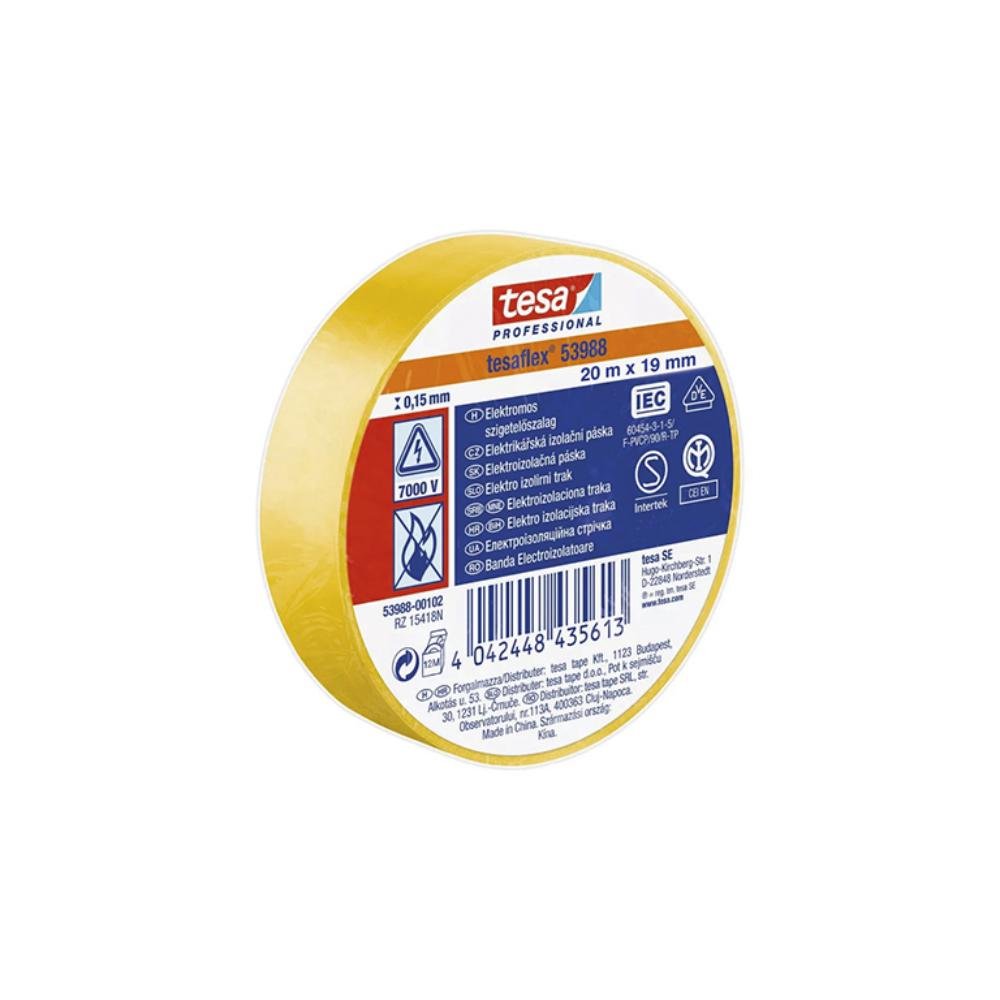 Cinta Aislante Tesa Professional Soft PVC Amarillo 19 mm x 20 m