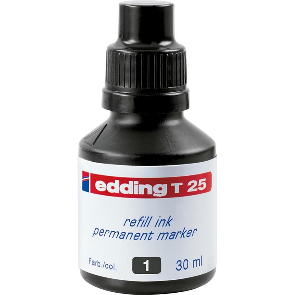 Tinta Rotulador Permanente Edding T-25 30 ml Negro
