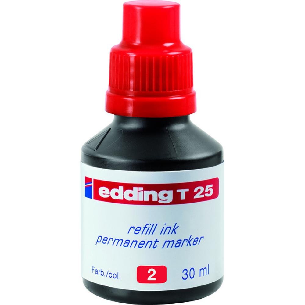 Tinta Rotulador Permanente Edding T-25 30 ml Rojo
