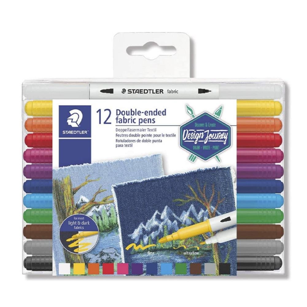 Rotulador de Doble Punta Textil Staedtler Caja 12 ud.