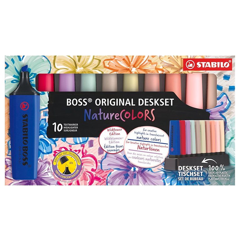 Rotulador Fluorescente Stabilo Boss Nature Edición Wildflower Caja 10 ud.
