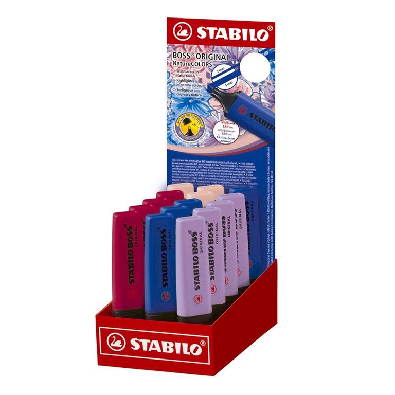 Rotulador Fluorescente Stabilo Boss Nature Edición Wildflower Expositor 15 ud.