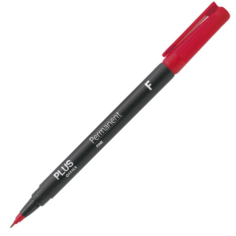 Rotulador Permanente Plus Office Permanent Fino 0,6 mm Rojo