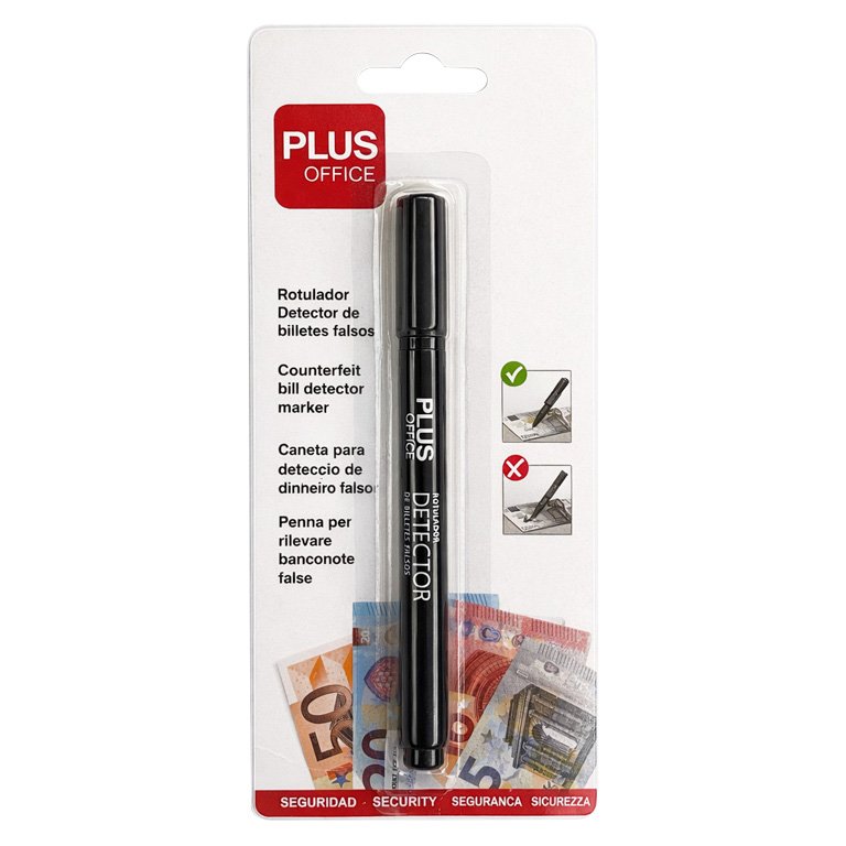 Rotulador Detector de Billetes Falsos Plus Office Blíster 1 ud.