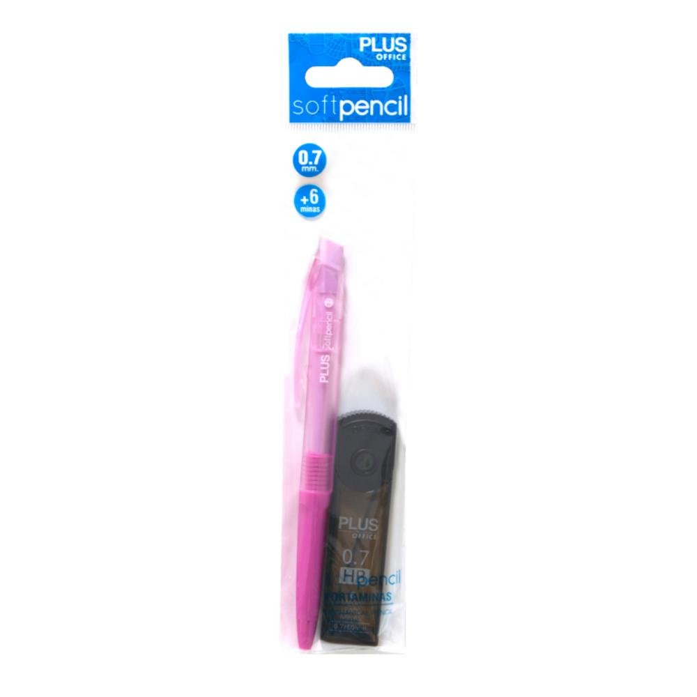Portaminas Plus Office Soft Pencil 0,7 mm + Tubo 6 Minas Colores Surtidos