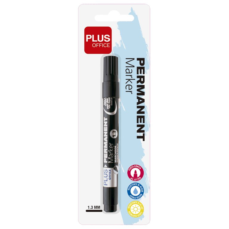 Rotulador Permanente Plus Office Plus Marker 3 Negro Blíster 1 ud.