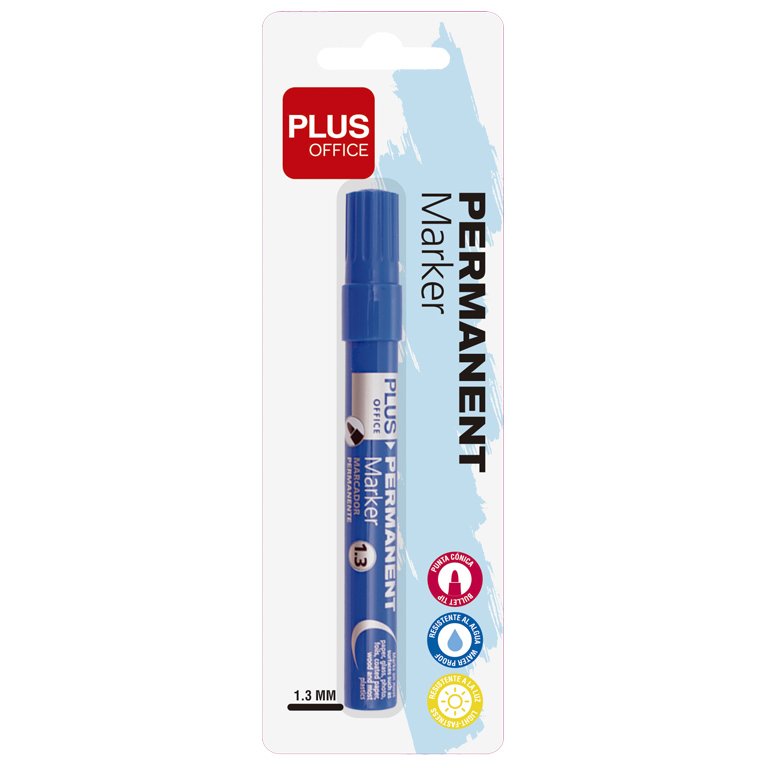 Rotulador Permanente Plus Office Plus Marker 3 Azul Blíster 1 ud.