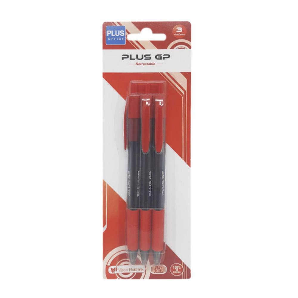 Bolígrafo Tinta Viscosidad Extrema Plus Office Trío GP Rojo Blíster /3 ud.