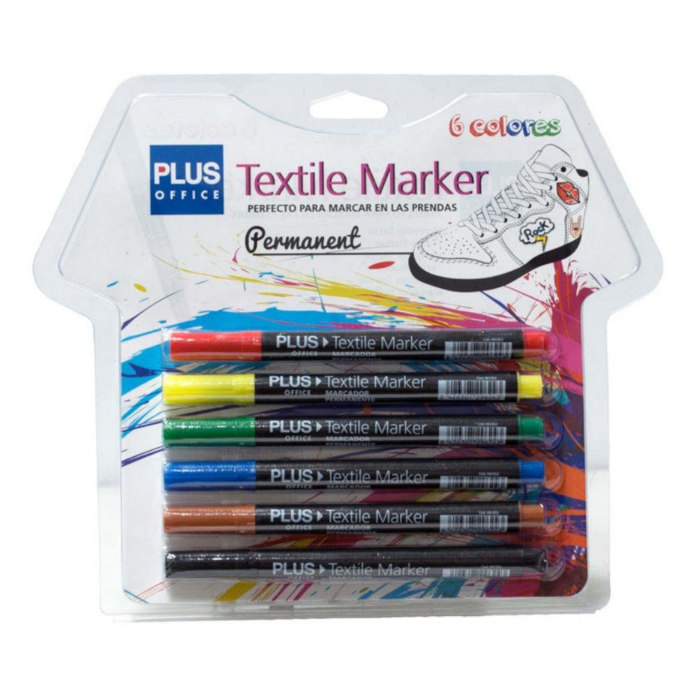 Rotulador Especial Plus Office Textil Colores Surtidos Blíster 6 ud.