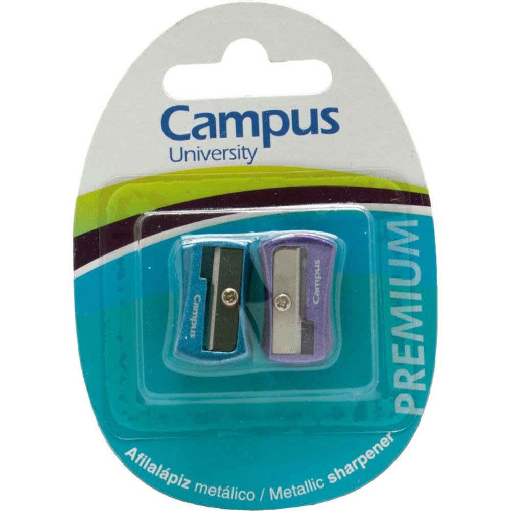 Afilalápiz Cuña Campus University Premium Metal Blíster 2 ud.
