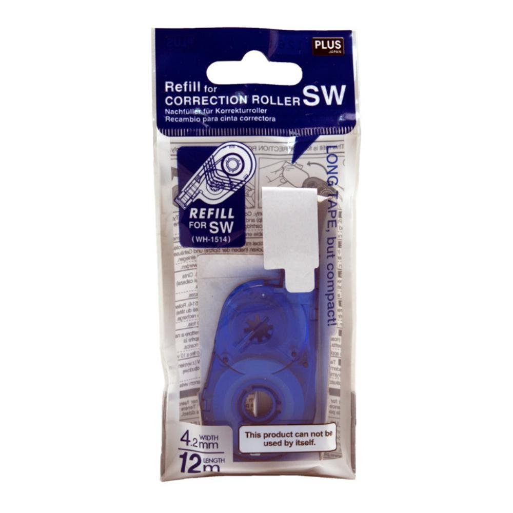 Recambio Corrector en Cinta Plus Whiper Switch 4,2mm x 12m Azul Blíster 1 ud.