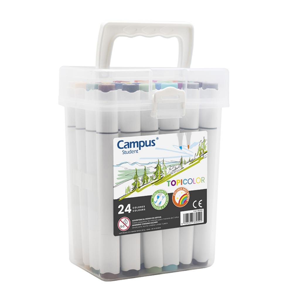 Rotuladores Doble Punta Campus Student TopiColor 24 Colores