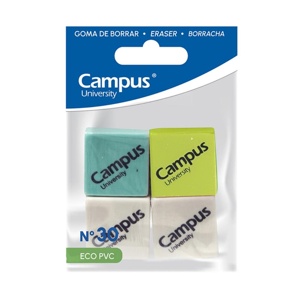 Goma de Borrar Campus University Nº 30 ECO-PVC Blíster 4 ud.