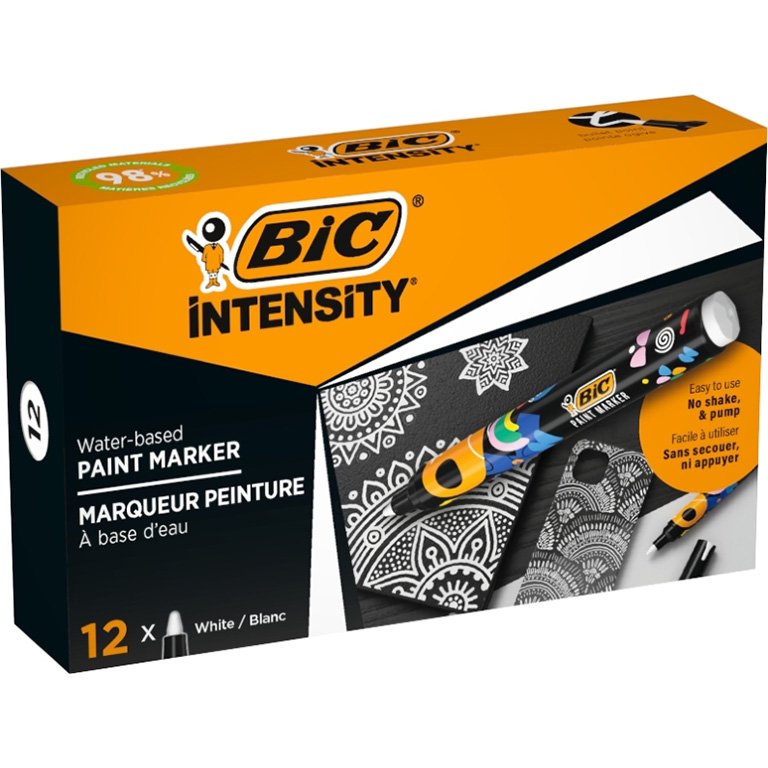 Marcadores de Pintura Bic Intensity Base de Agua Blanco 12 ud.