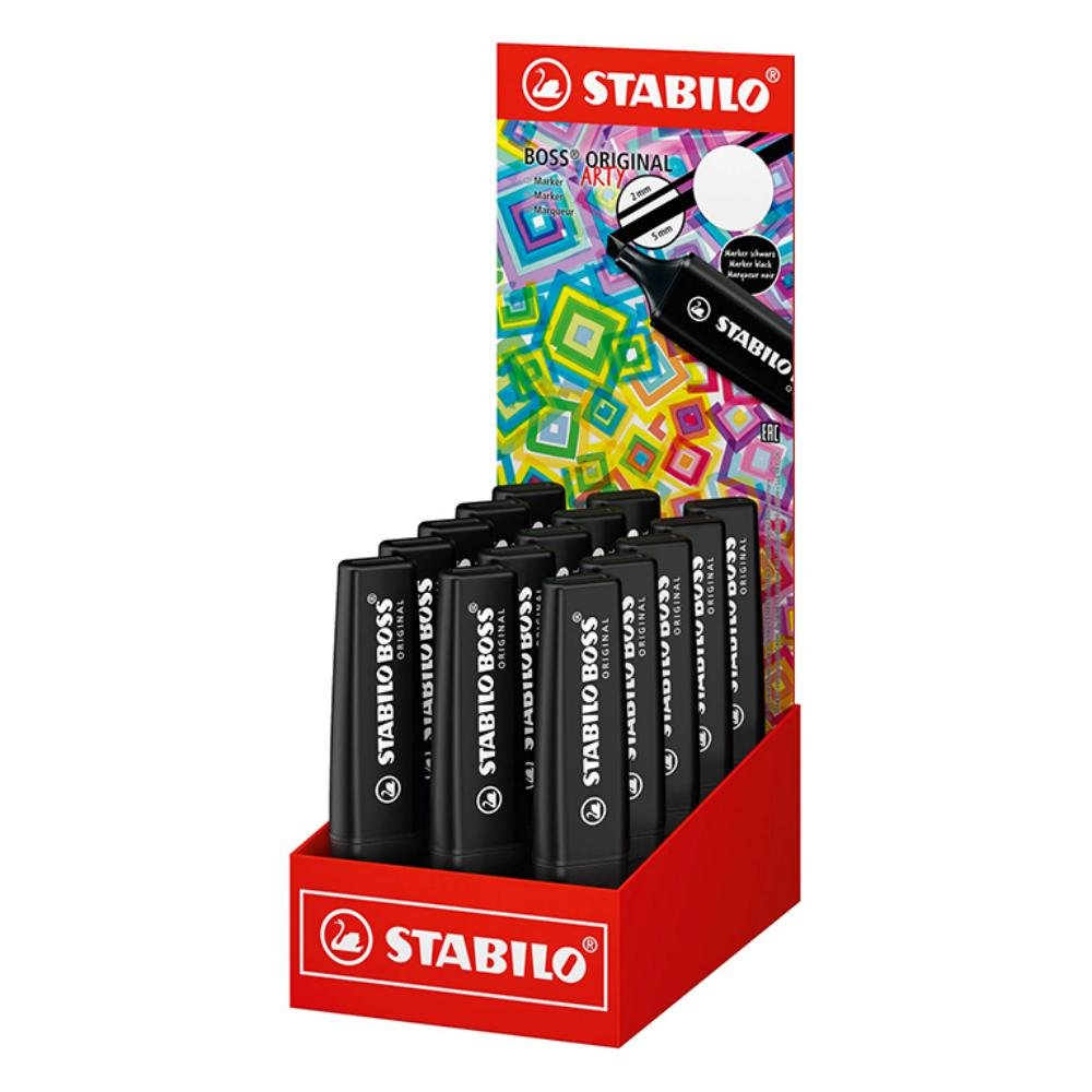Rotulador Fluorescente Stabilo Boss Nature Negro Expositor 15 ud.