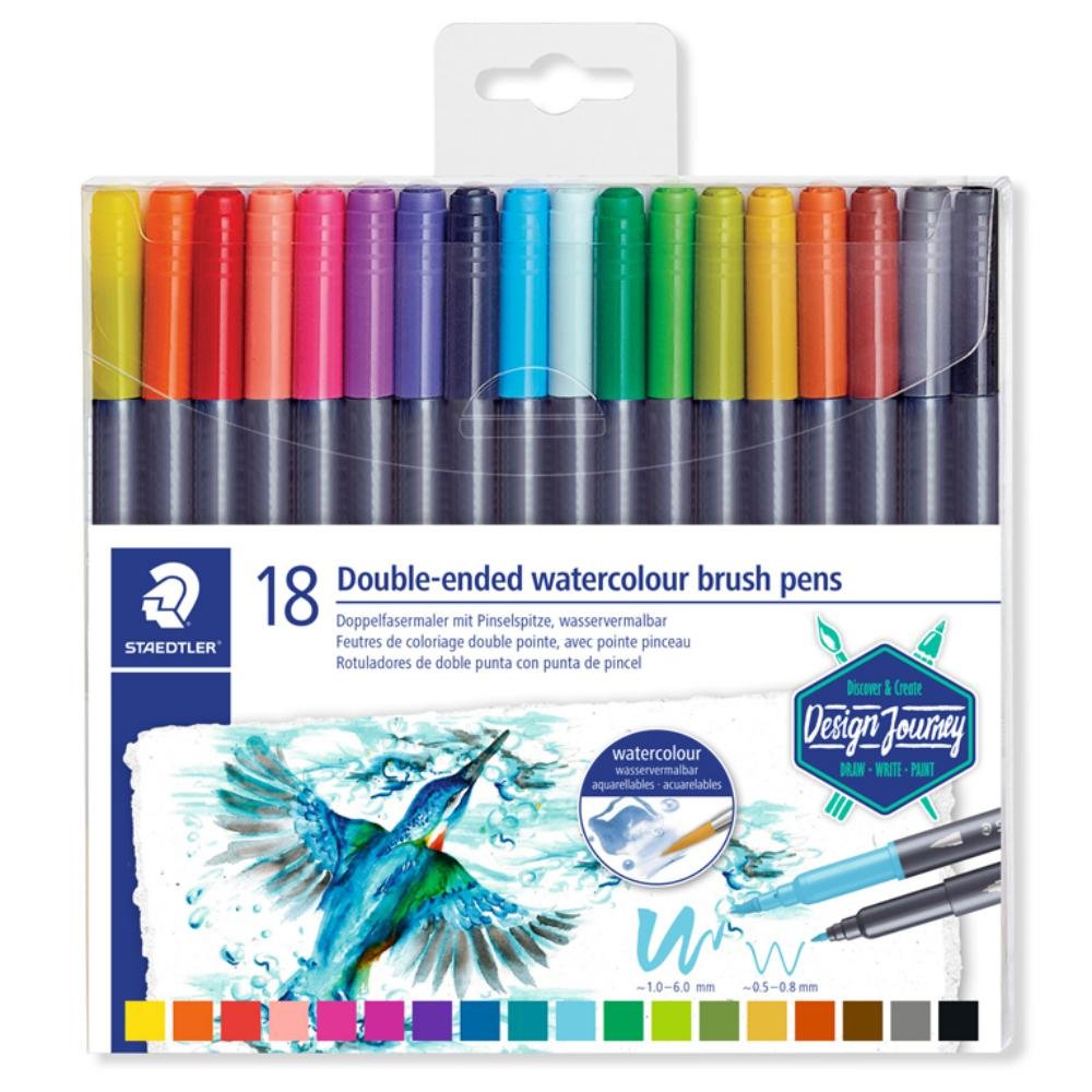 Rotulador Staedtler Doble Punta Acuarelable 3001 18 ud.