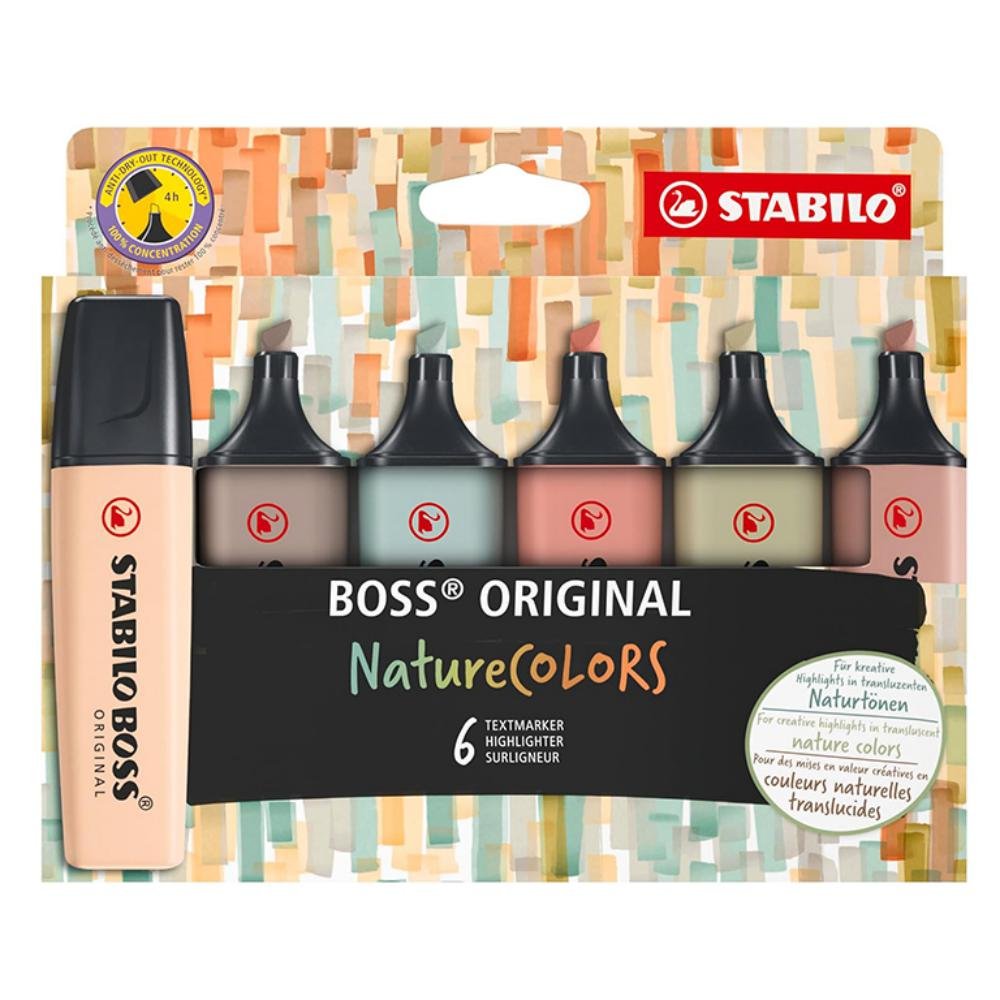 Rotulador Fluorescente Stabilo Boss Colores Surtidos Nature Blíster 6 ud.