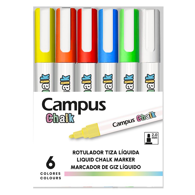 Rotuladores Tiza Líquida Campus Chalk Estuche 6 Colores