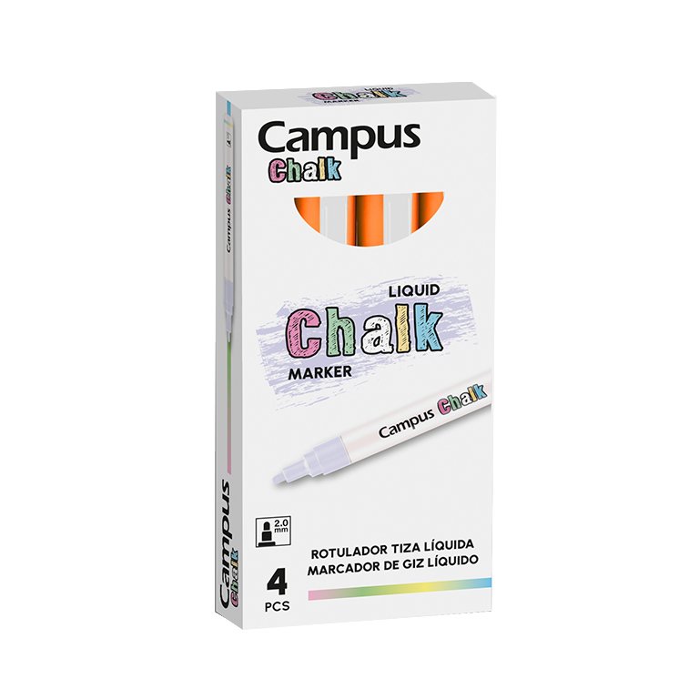 Rotuladores Tiza Líquida Campus Chalk Naranja Neón 4 ud.