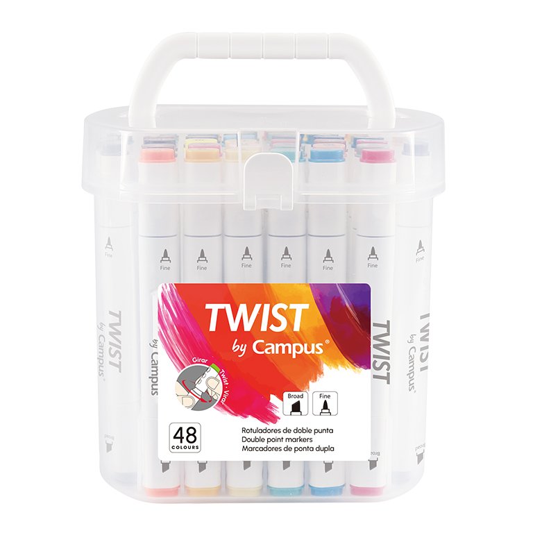 Rotuladores Doble Punta Campus University Twist 48 Colores