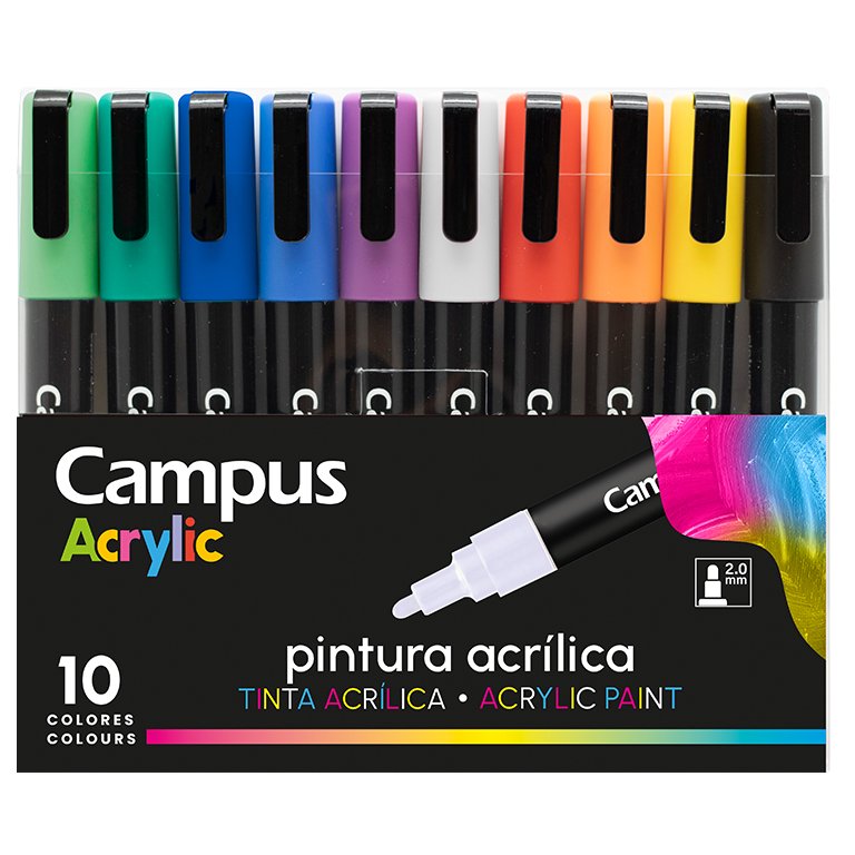 Rotuladores Acrílicos Campus Acrylic 10 Colores Básicos