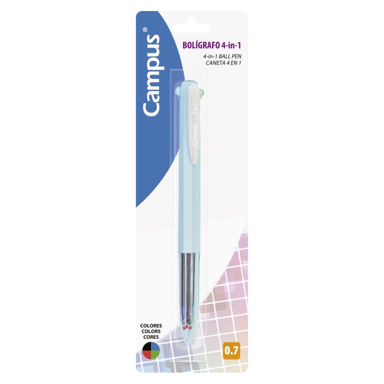 Bolígrafo Tinta Aceite Campus 4 Colores Soft Morandi Blíster 1 ud.