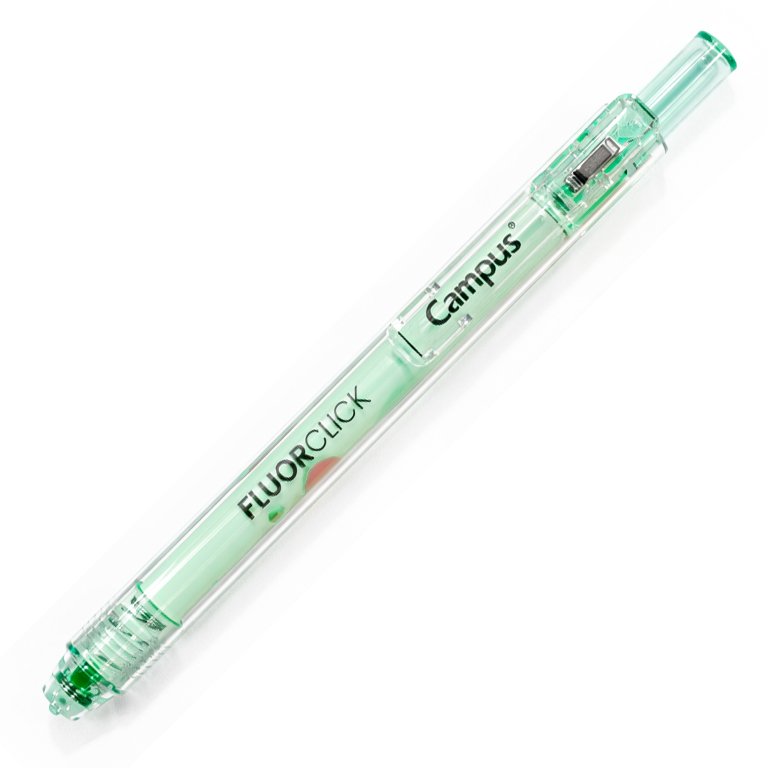 Marcador Fluorescente Pen Campus Retráctil Clip Fruta Perfumado Punta 1-4 mm Verde