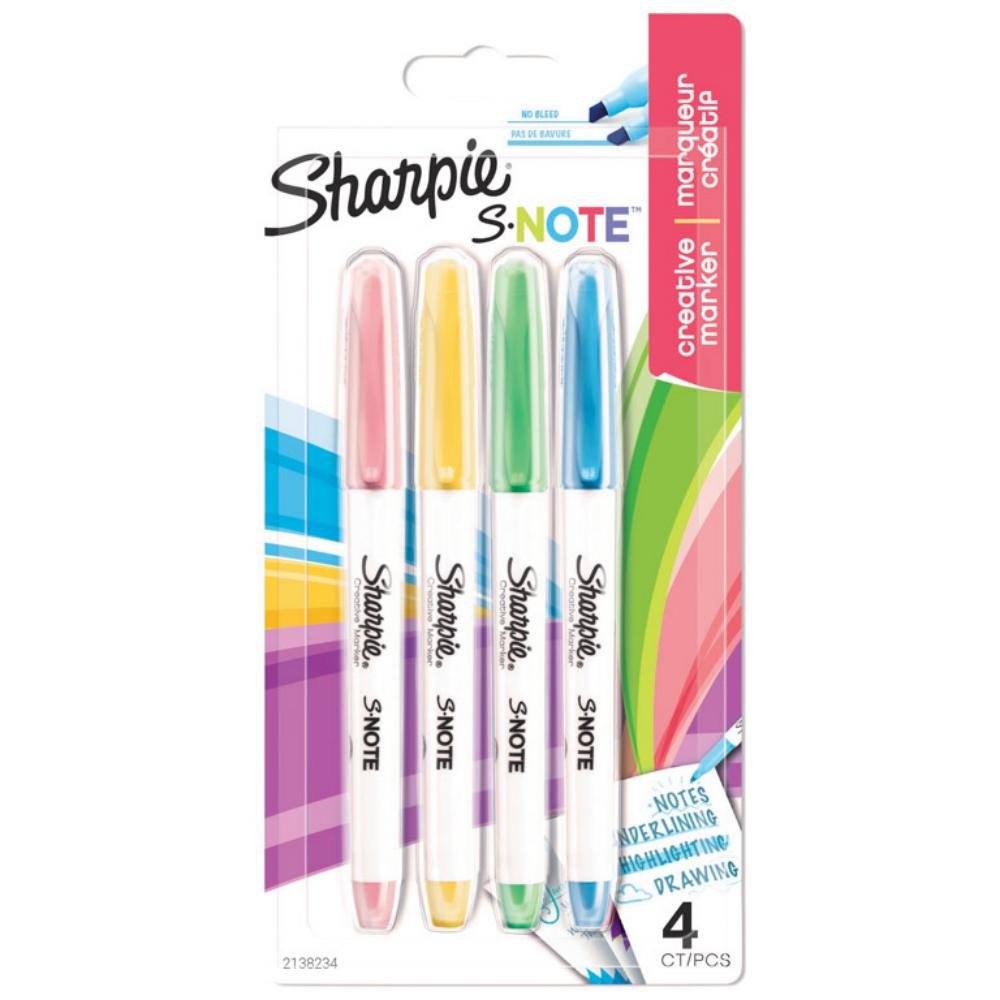 Marcadores Sharpie S Note Blíster 4 ud. Colores Surtidos