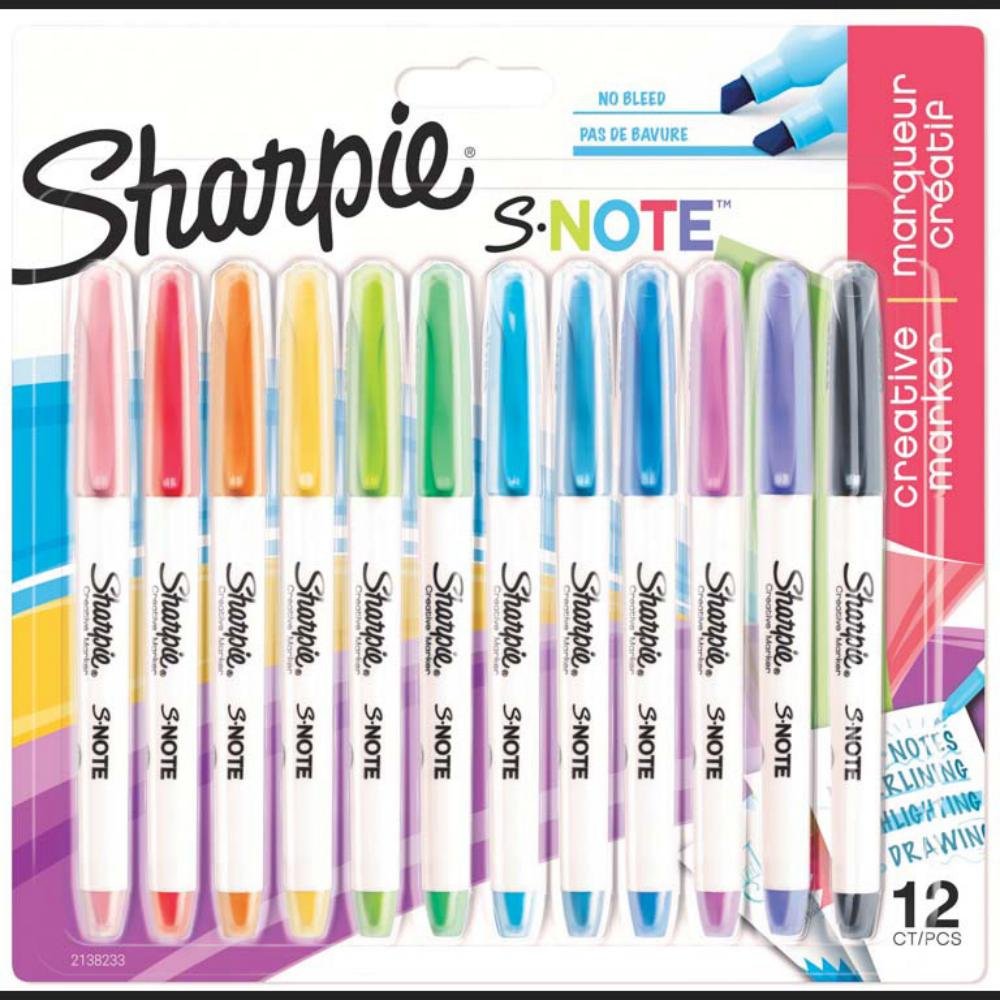 Marcadore Sharpie S Note Blíster 12 ud. Colores Surtidos